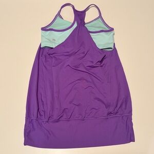Lululemon Athletica 6 Purple Two Tone Teal Sports Bra Flowy Loose Tank Top
